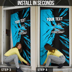 Personalized Cronulla Sharks Door Cover Dynamic Lightning Mascot Rugby Australia