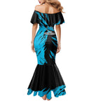 Personalized Cronulla Sharks Family Matching Mermaid Dress and Hawaiian Shirt Dynamic Lightning Mascot Rugby Australia
