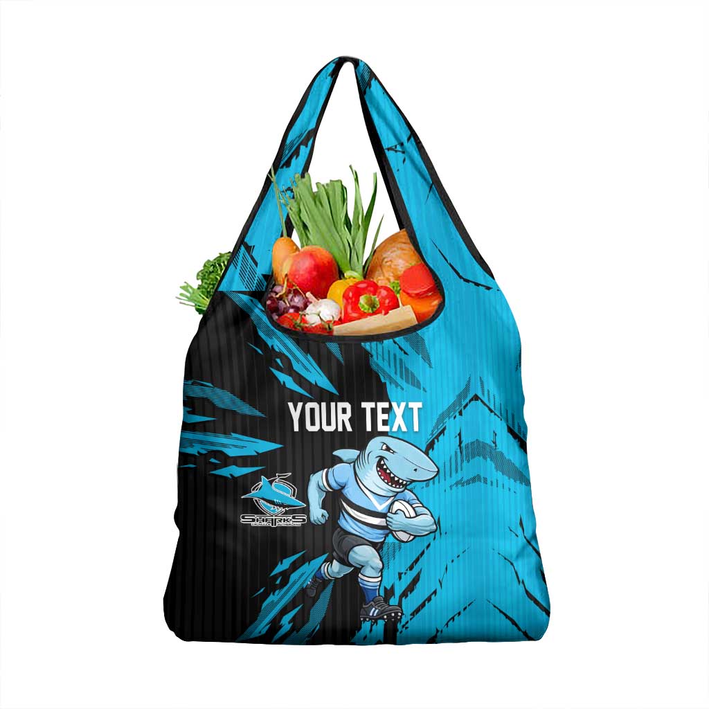 Personalized Cronulla Sharks Grocery Bag Dynamic Lightning Mascot Rugby Australia