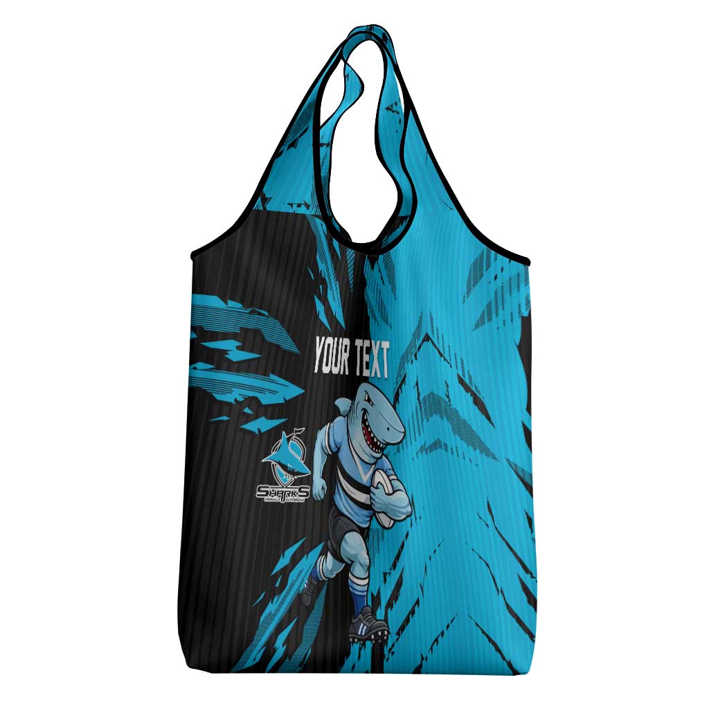 Personalized Cronulla Sharks Grocery Bag Dynamic Lightning Mascot Rugby Australia