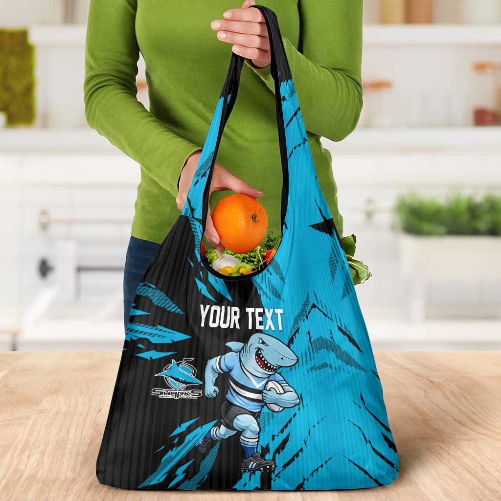 Personalized Cronulla Sharks Grocery Bag Dynamic Lightning Mascot Rugby Australia