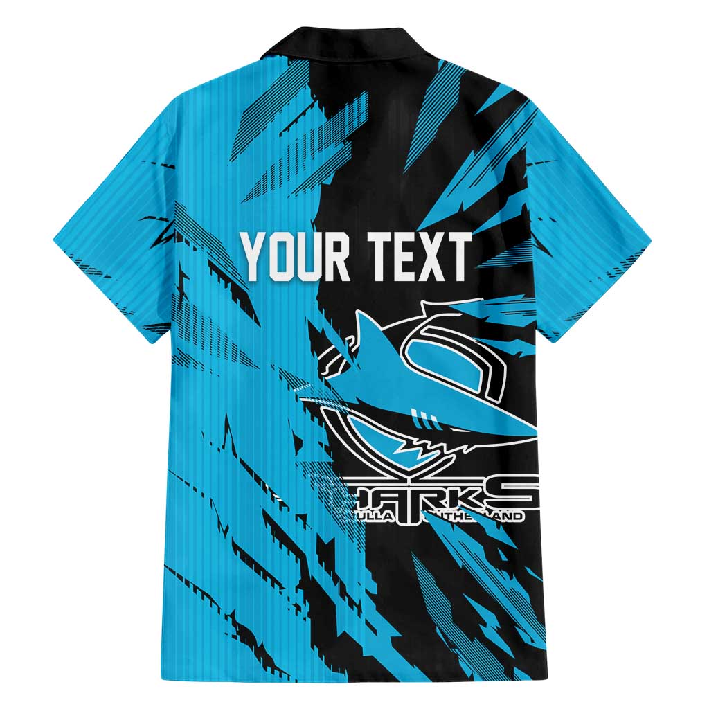 Personalized Cronulla Sharks Hawaiian Shirt Dynamic Lightning Mascot Rugby Australia