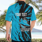 Personalized Cronulla Sharks Hawaiian Shirt Dynamic Lightning Mascot Rugby Australia