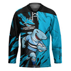 Personalized Cronulla Sharks Hockey Jersey Dynamic Lightning Mascot Rugby Australia
