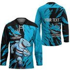 Personalized Cronulla Sharks Hockey Jersey Dynamic Lightning Mascot Rugby Australia