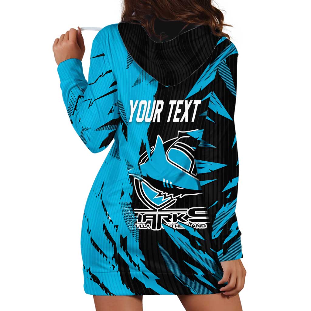Personalized Cronulla Sharks Hoodie Dress Dynamic Lightning Mascot Rugby Australia