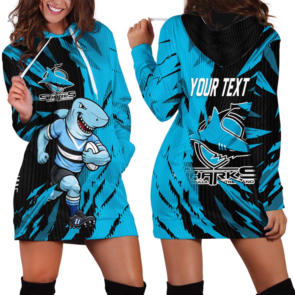 Personalized Cronulla Sharks Hoodie Dress Dynamic Lightning Mascot Rugby Australia