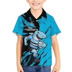 Personalized Cronulla Sharks Kid Hawaiian Shirt Dynamic Lightning Mascot Rugby Australia
