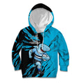 Personalized Cronulla Sharks Kid Hoodie Dynamic Lightning Mascot Rugby Australia