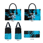 Personalized Cronulla Sharks Leather Bag Dynamic Lightning Mascot Rugby Australia