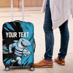 Personalized Cronulla Sharks Luggage Cover Dynamic Lightning Mascot Rugby Australia