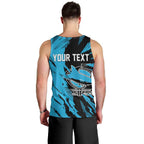 Personalized Cronulla Sharks Men Tank Top Dynamic Lightning Mascot Rugby Australia