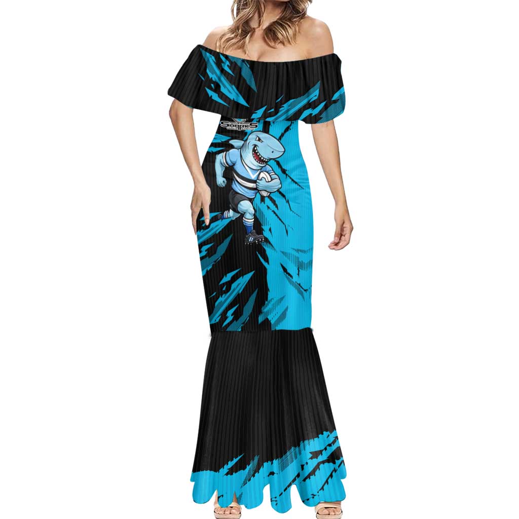 Personalized Cronulla Sharks Mermaid Dress Dynamic Lightning Mascot Rugby Australia