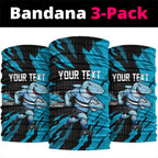 Personalized Cronulla Sharks Neck Gaiter Dynamic Lightning Mascot Rugby Australia