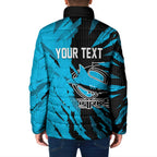 Personalized Cronulla Sharks Padded Jacket Dynamic Lightning Mascot Rugby Australia