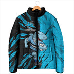 Personalized Cronulla Sharks Padded Jacket Dynamic Lightning Mascot Rugby Australia