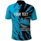 Personalized Cronulla Sharks Polo Shirt Dynamic Lightning Mascot Rugby Australia