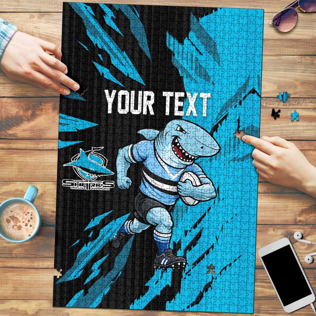Personalized Cronulla Sharks Puzzle Dynamic Lightning Mascot Rugby Australia