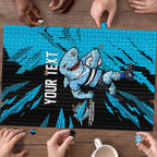 Personalized Cronulla Sharks Puzzle Dynamic Lightning Mascot Rugby Australia