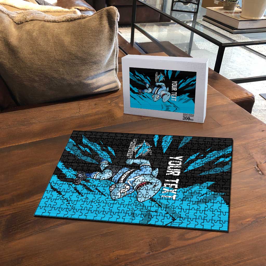Personalized Cronulla Sharks Puzzle Dynamic Lightning Mascot Rugby Australia