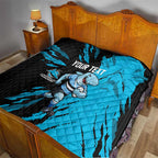 Personalized Cronulla Sharks Quilt Dynamic Lightning Mascot Rugby Australia