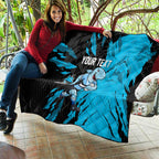 Personalized Cronulla Sharks Quilt Dynamic Lightning Mascot Rugby Australia