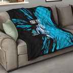 Personalized Cronulla Sharks Quilt Dynamic Lightning Mascot Rugby Australia