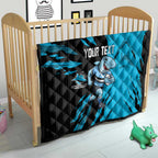 Personalized Cronulla Sharks Quilt Dynamic Lightning Mascot Rugby Australia