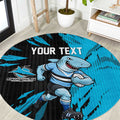 Personalized Cronulla Sharks Round Carpet Dynamic Lightning Mascot Rugby Australia