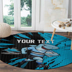 Personalized Cronulla Sharks Round Carpet Dynamic Lightning Mascot Rugby Australia