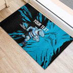 Personalized Cronulla Sharks Rubber Doormat Dynamic Lightning Mascot Rugby Australia