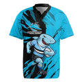 Personalized Cronulla Sharks Rugby Jersey Dynamic Lightning Mascot Rugby Australia