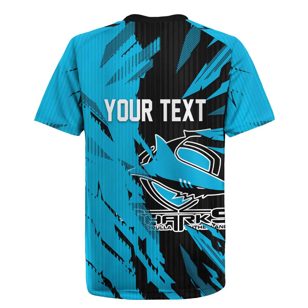 Personalized Cronulla Sharks Rugby Jersey Dynamic Lightning Mascot Rugby Australia
