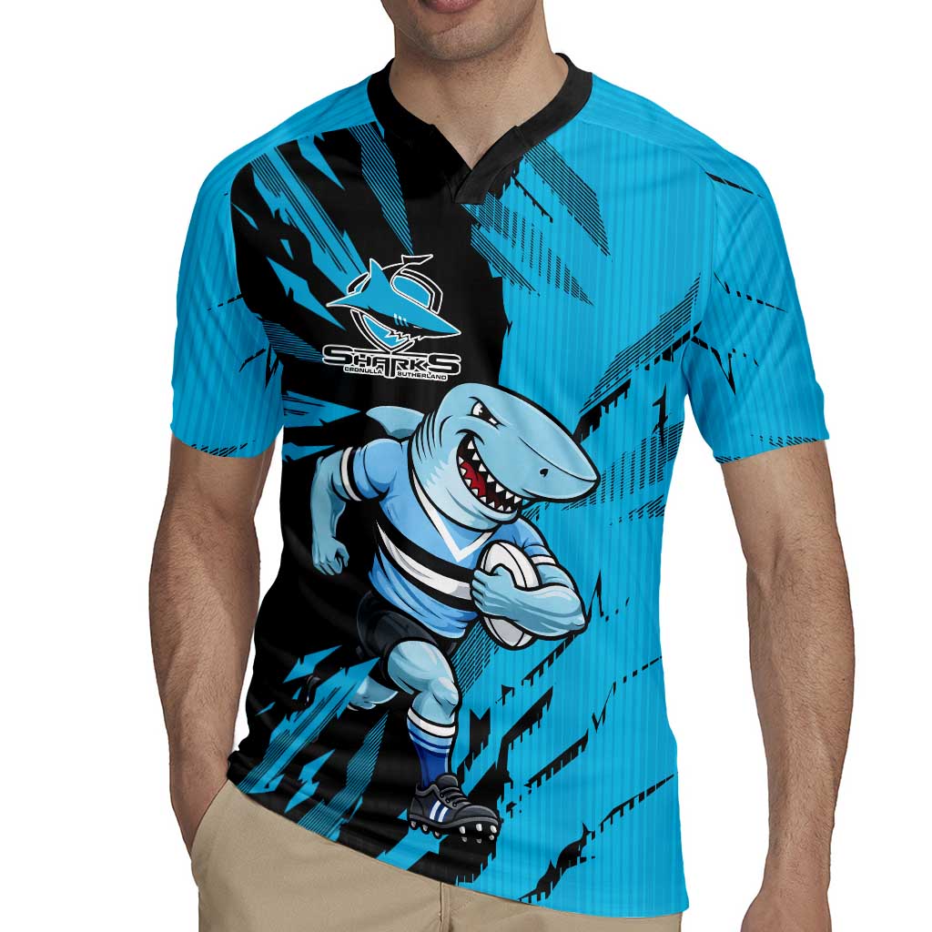 Personalized Cronulla Sharks Rugby Jersey Dynamic Lightning Mascot Rugby Australia