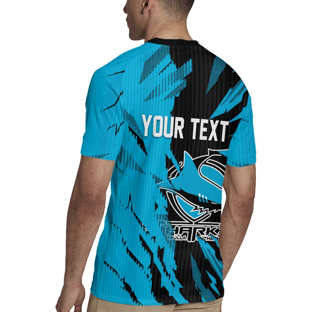 Personalized Cronulla Sharks Rugby Jersey Dynamic Lightning Mascot Rugby Australia