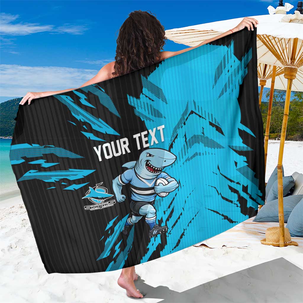 Personalized Cronulla Sharks Sarong Dynamic Lightning Mascot Rugby Australia