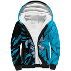 Personalized Cronulla Sharks Sherpa Hoodie Dynamic Lightning Mascot Rugby Australia