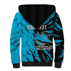 Personalized Cronulla Sharks Sherpa Hoodie Dynamic Lightning Mascot Rugby Australia