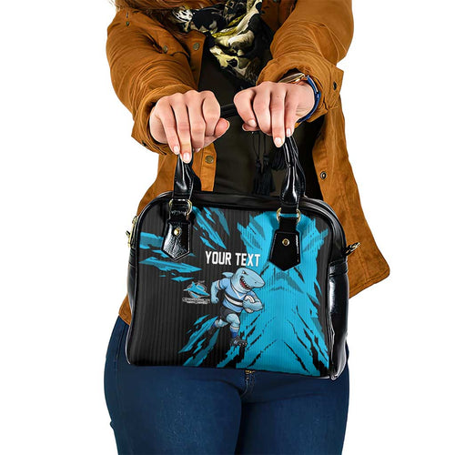 Personalized Cronulla Sharks Shoulder Handbag Dynamic Lightning Mascot Rugby Australia