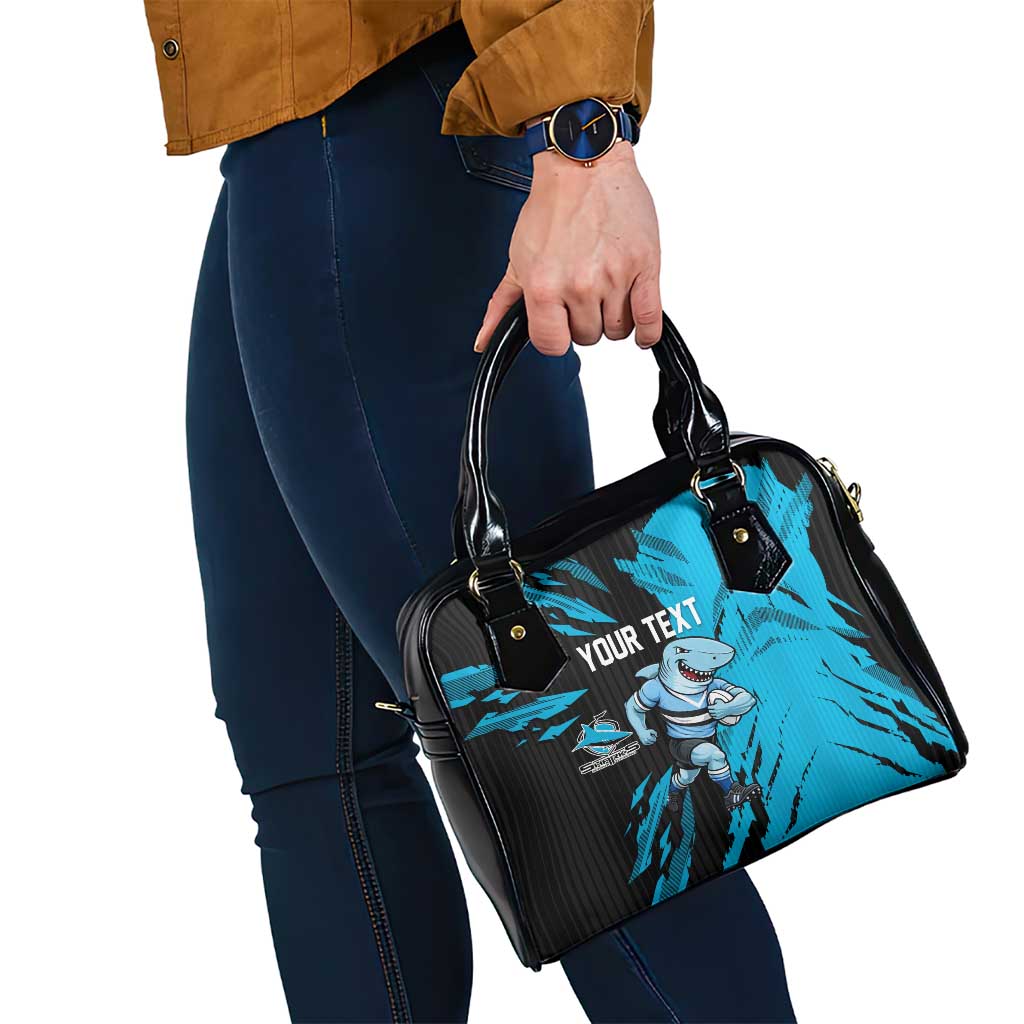 Personalized Cronulla Sharks Shoulder Handbag Dynamic Lightning Mascot Rugby Australia