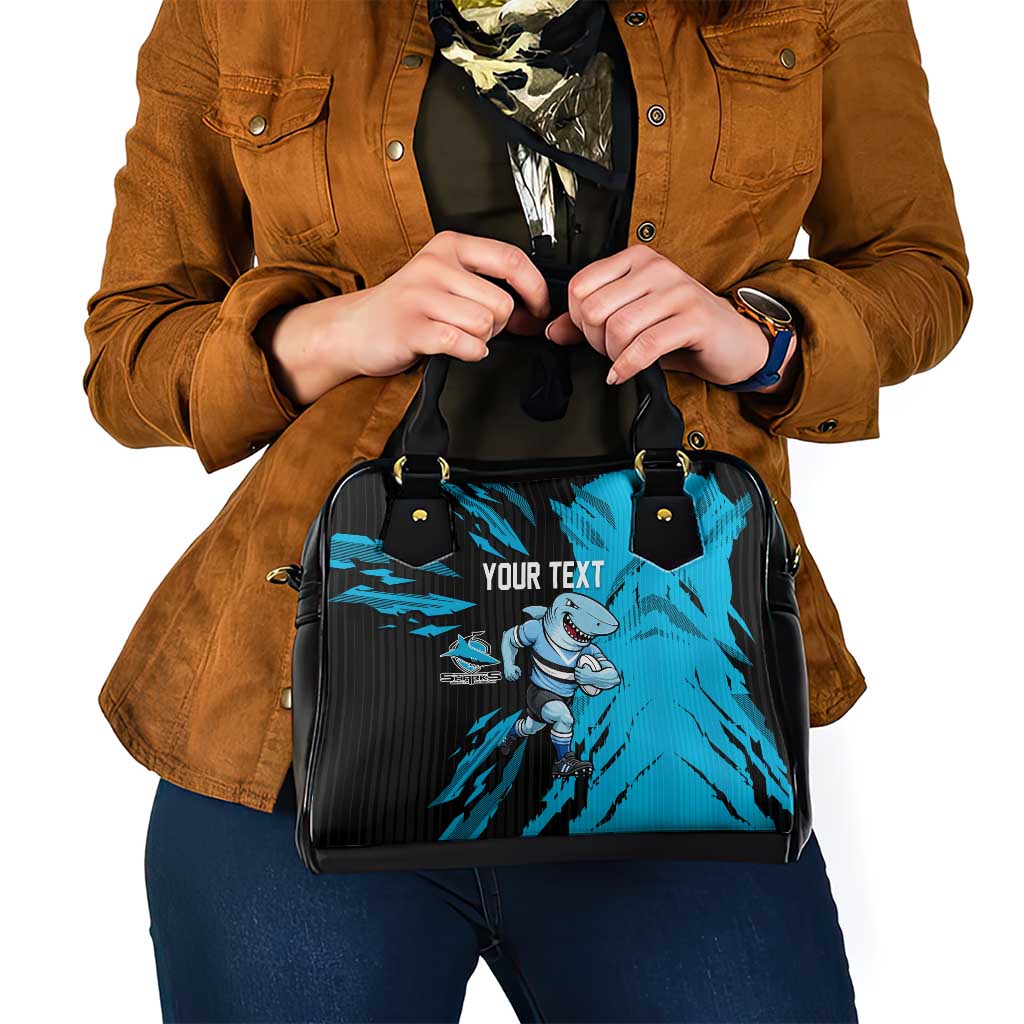 Personalized Cronulla Sharks Shoulder Handbag Dynamic Lightning Mascot Rugby Australia