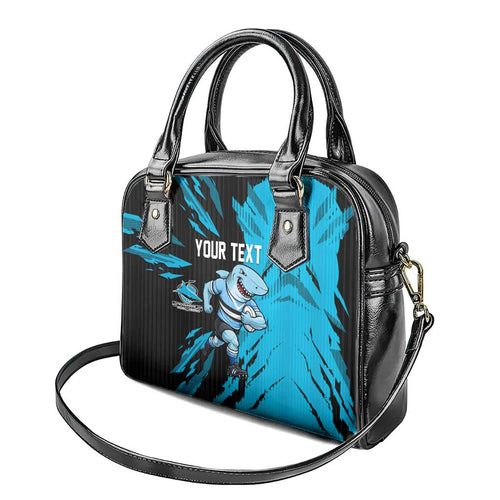 Personalized Cronulla Sharks Shoulder Handbag Dynamic Lightning Mascot Rugby Australia