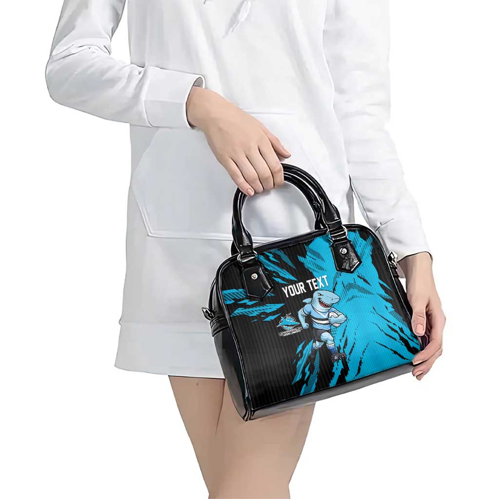 Personalized Cronulla Sharks Shoulder Handbag Dynamic Lightning Mascot Rugby Australia