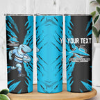Personalized Cronulla Sharks Skinny Tumbler Dynamic Lightning Mascot Rugby Australia