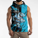 Personalized Cronulla Sharks Sleeveless Hoodie Dynamic Lightning Mascot Rugby Australia