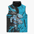 Personalized Cronulla Sharks Sleeveless Puffer Jacket Dynamic Lightning Mascot Rugby Australia