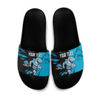 Personalized Cronulla Sharks Slide Sandals Dynamic Lightning Mascot Rugby Australia