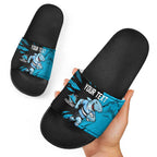 Personalized Cronulla Sharks Slide Sandals Dynamic Lightning Mascot Rugby Australia