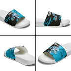 Personalized Cronulla Sharks Slide Sandals Dynamic Lightning Mascot Rugby Australia