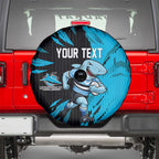 Personalized Cronulla Sharks Spare Tire Cover Dynamic Lightning Mascot Rugby Australia